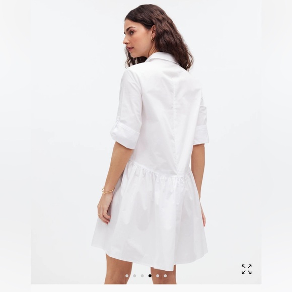 Madewell Button Front Mini Shirt Dress White - Picture 5 of 8